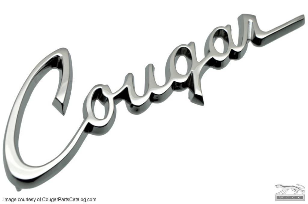 Emblem - Quarter Panel - COUGAR Script - Repro ~ 1968 & 1971 - 1973 Mercury Cougar - 26009