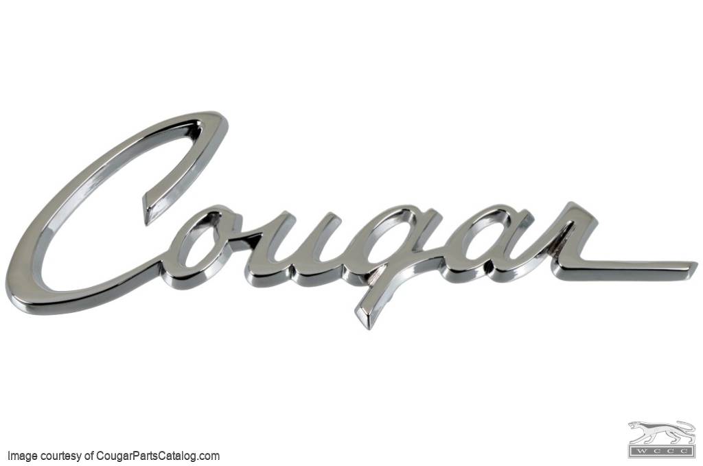 Emblem - Quarter Panel - COUGAR Script - Repro ~ 1968 & 1971 - 1973 Mercury Cougar - 26009