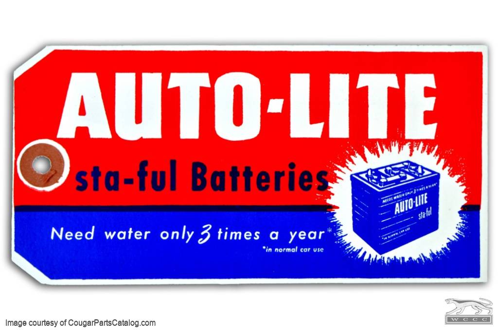 Autolite Battery Tag - Repro ~ 1960 - 1972 Ford - 26366