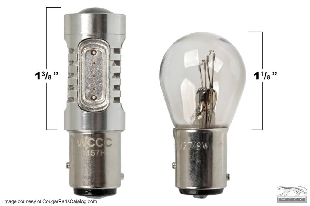 1157 LED to Incandescent Bulb Size comparison with an original bulb. Make sure it'll fit your application!