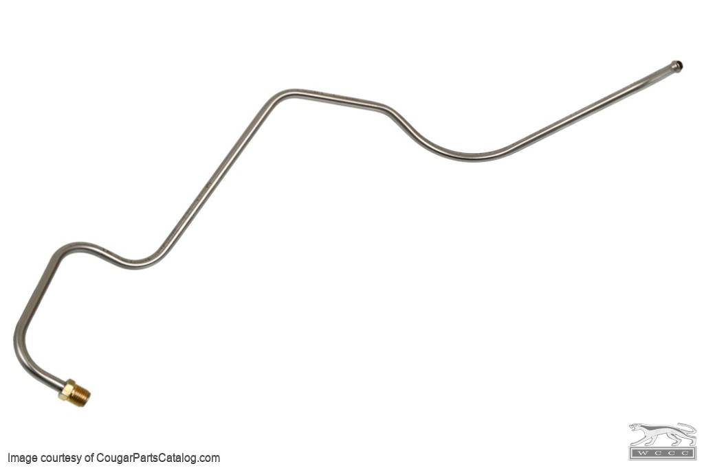 Fuel Line - Fuel Pump To Carburetor - 390 X Code - 2V - STAINLESS STEEL - Repro ~ 1968 Mercury Cougar / 1968 Ford Mustang - 10695