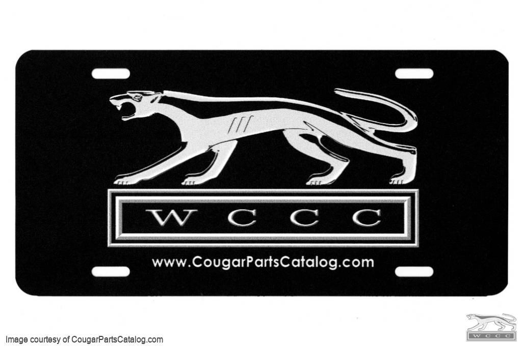 License Plate - Running Cat WCCC - New ~ 1967 - 1973 Mercury Cougar - 12-0052