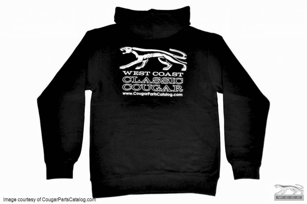 Sweatshirt - Black Hoodie - WCCC - New ~ 1967 - 1973 Mercury Cougar - Black_Hooded_Pullover
