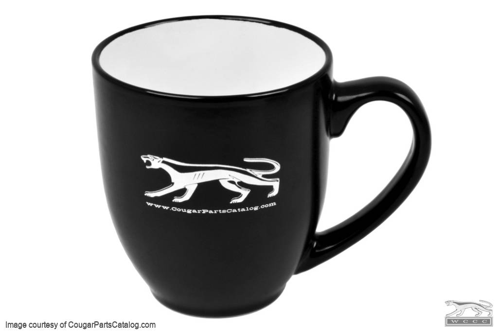 Coffee Mug - Walking Cat - BLACK / WHITE - New ~ 1967 - 1973 Mercury Cougar - 12-0095
