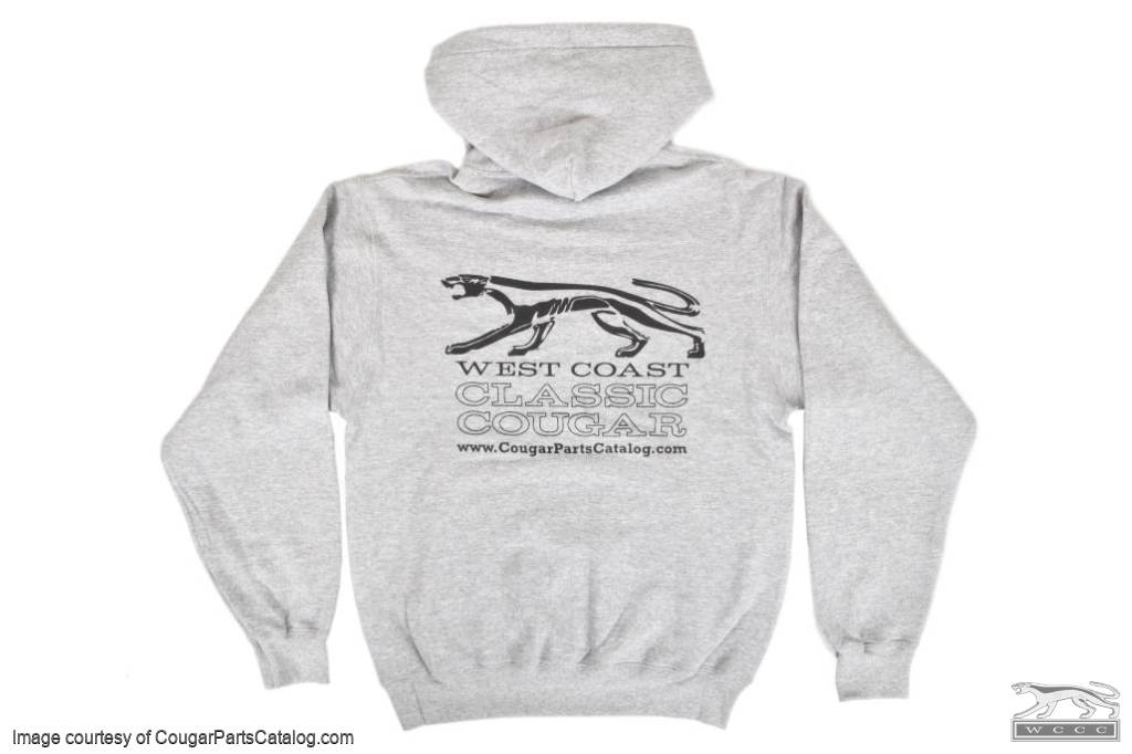 Sweatshirt - Gray Hoodie - WCCC - Men's SMALL - New ~ 1967 - 1973 Mercury Cougar - 12-0102