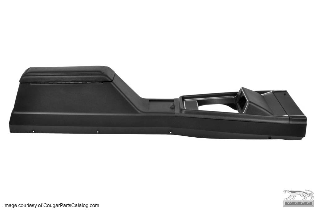 Center Console Assembly - Manual / Auto - Black - Without Clock - Repro ~ 1971 - 1973 Mercury Cougar / 1971 - 1973 Ford Mustang - 12138