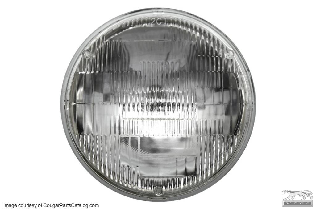 Headlight - Low Beam / Outer - 3 Prong - Standard / Non-Halogen - Repro ~ 1967 - 1973 Mercury Cougar / 1967 - 1973 Ford Mustan - 13844