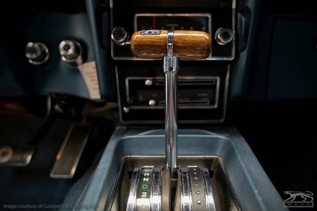 Shift Handle - Automatic Transmission - Eliminator - Silver / Wood - Repro ~ 1967 - 1973 Mercury Cougar - 13871