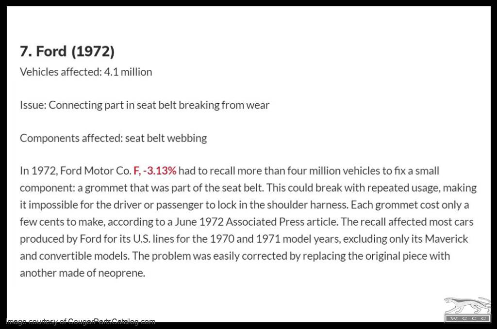 Bolt - Shoulder Seat Belt - Used ~ 1969 - 1973 Mercury Cougar / 1969 - 1973 Ford Mustang - 14-1038