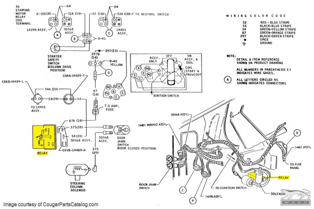 Relay Steering Column Tilt / Tilt Away Lock Used 1968 1969