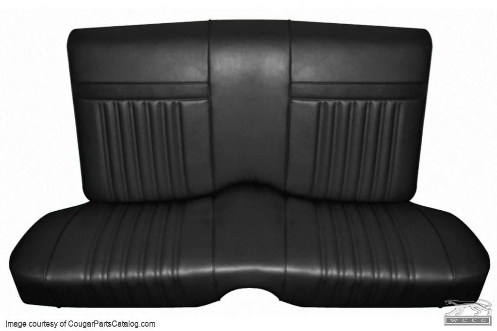 Interior Upholstery - Vinyl - Standard / Decor - BLACK - Front Bench - Complete Set - Repro ~ 1967 Mercury Cougar - 15170