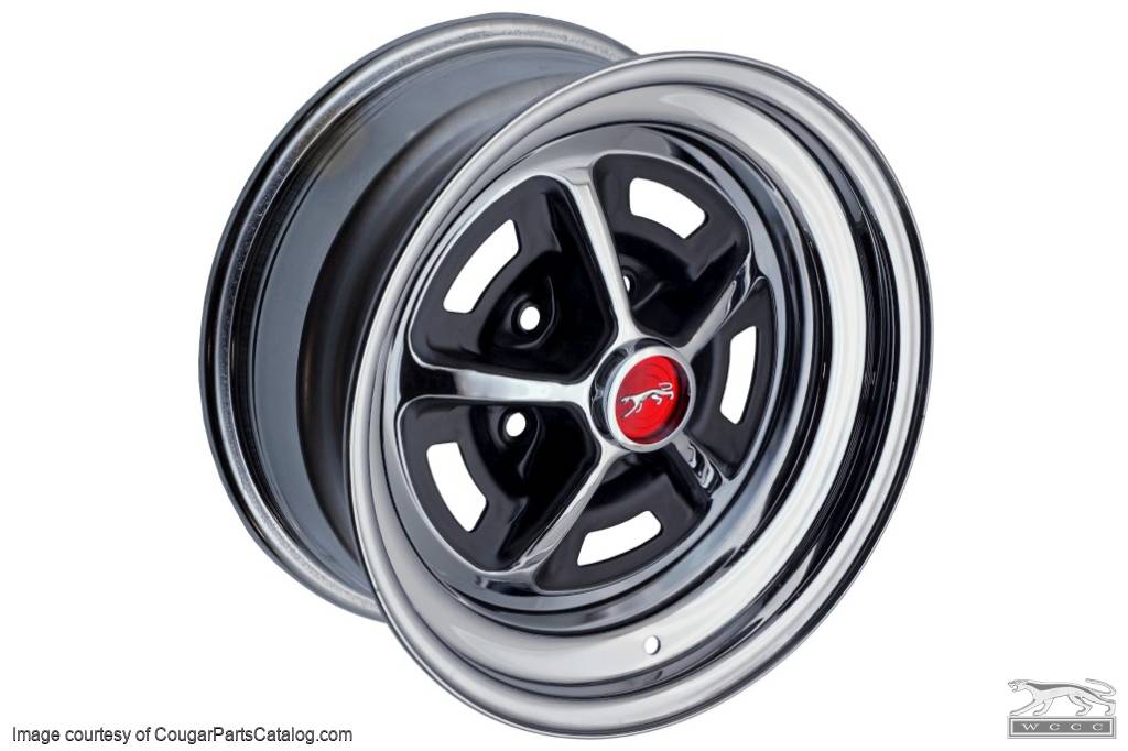 Magnum 500 Wheel - 15 X 6 Inch - Repro ~ 1967 - 1973 Mercury Cougar / 1967 - 1973 Ford Mustang - 11693