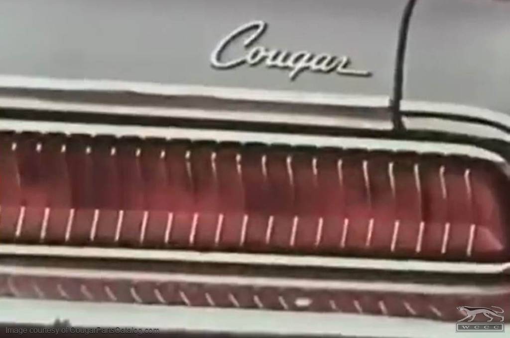 Emblem - Deck / Trunk Lid - COUGAR Script - Used ~ 1969 - 1973 Mercury Cougar - 20379