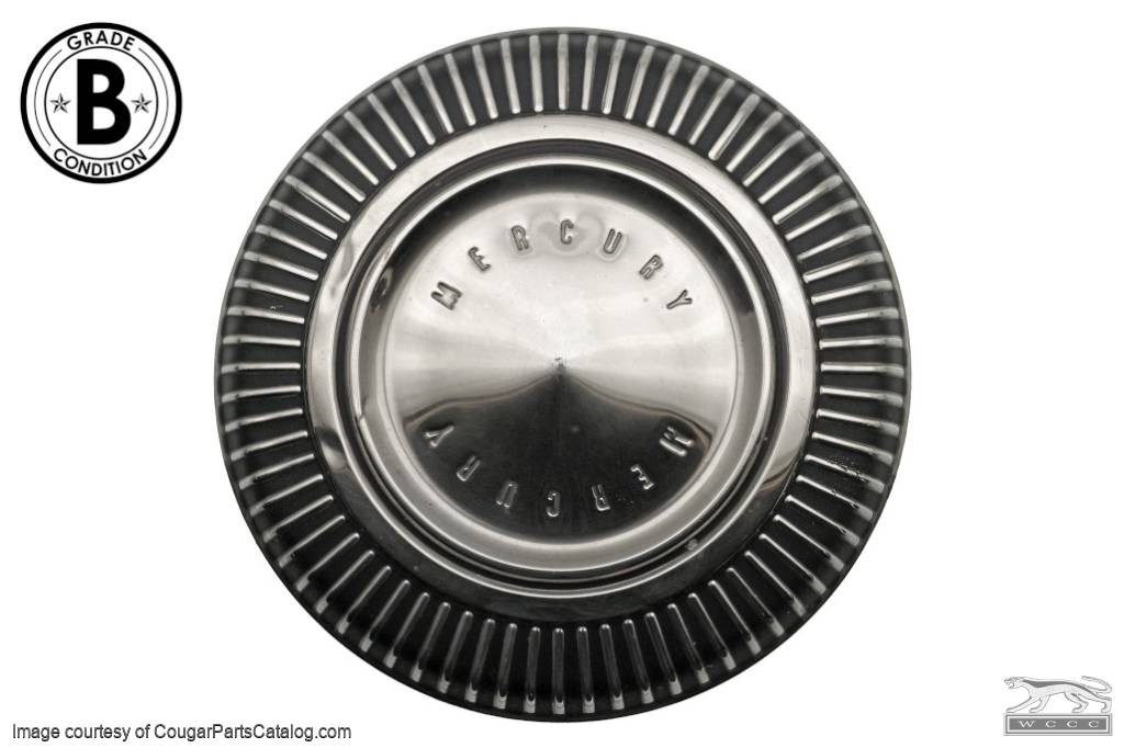 Hubcap / Wheel Cover - Dog Dish Style - Standard - Grade B - Used ~ 1967 - 1969 Mercury Cougar - 24387