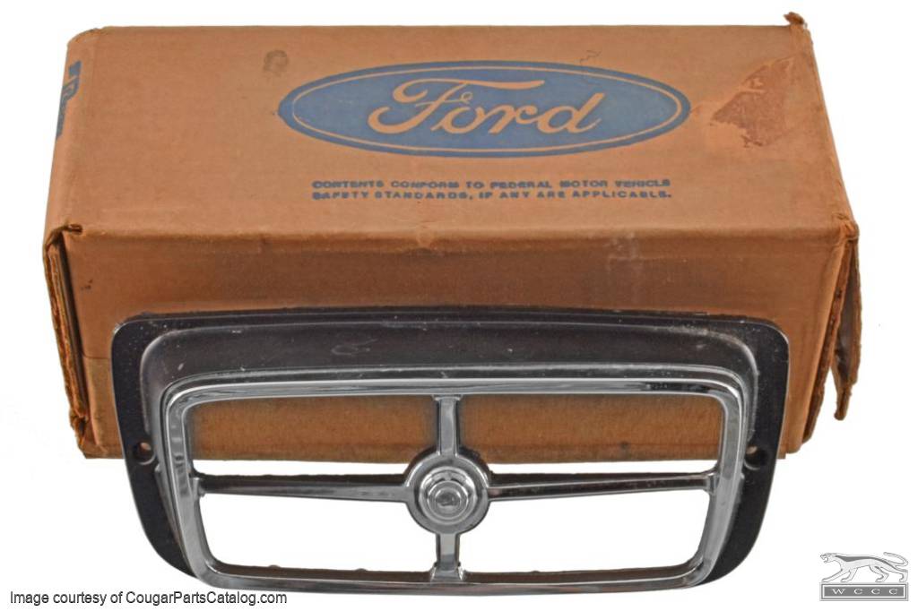 Bezel - Turn Signal / Parking Light - Driver Side - Front - NOS ~ 1969 - 1970 Mercury Cougar / 1969 - 1970 Ford Mustang - 25784