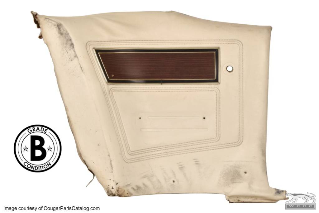 Rear Interior Panel - Decor - WHITE - Driver Side - Grade B - Used ~ 1969 Mercury Cougar - 27100
