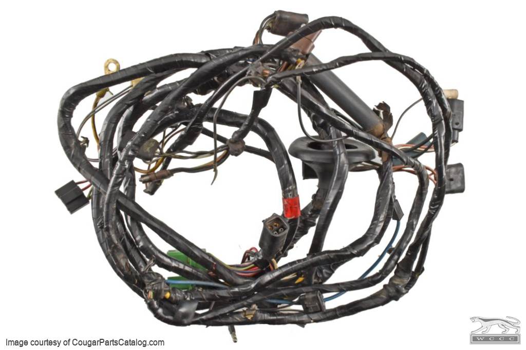 Under Hood Wiring Harness - Standard - Grade A - Used ~ 1973 Mercury Cougar  1973,1973 cougar,D3W,cougar,electrical,harness,mercury,mercury cougar,standard,under hood,wire loom,10062