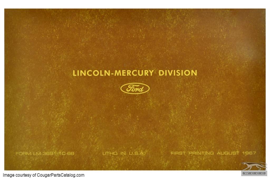 Owners Manual - Repro ~ 1968 Mercury Cougar - 15791