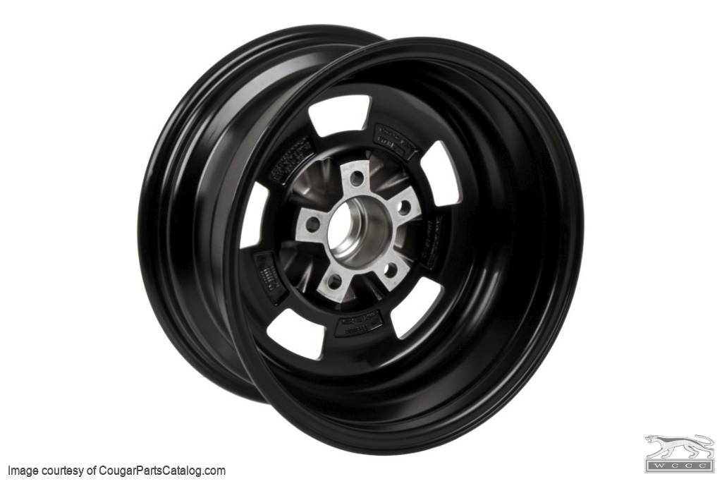 Legendary Styled Aluminum Wheel - 15 X 7 - Black Inserts - Repro ~ 1967 - 1973 Mercury Cougar  - 30148