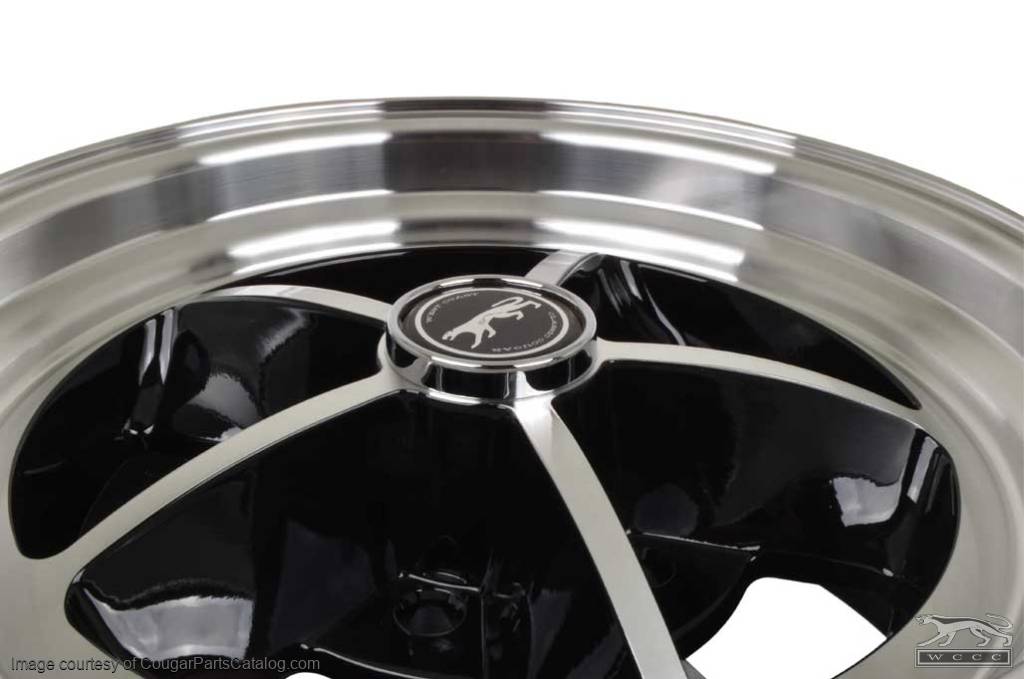 Legendary 1969 / 1970 Shelby - Aluminum Wheel - 15 X 7 - Black Gloss - Repro ~ 1967 - 1973 Mercury Cougar / 1967 - 1973 Ford Mustang - 30698