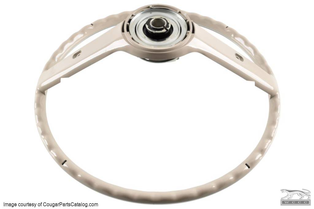 Steering Wheel - Decor / Deluxe - WHITE - Repro ~ 1968 Mercury Cougar / 1968 Ford Mustang  - 31024