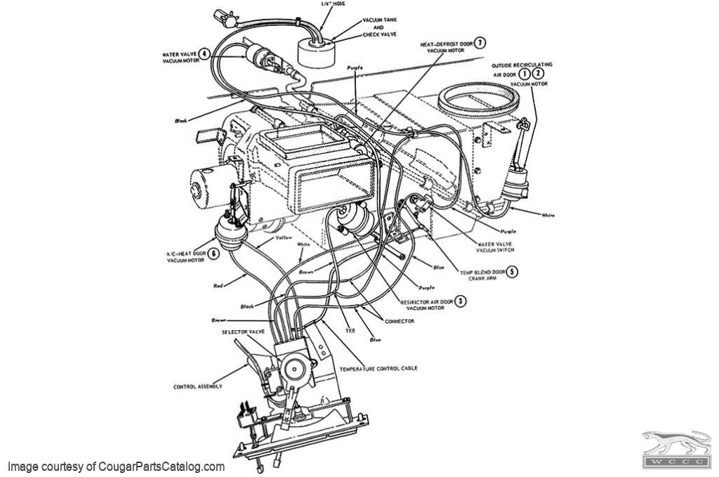 Vacuum Line Hose Kit - Air Conditioner - Repro ~ 1969 - 1973 Mercury Cougar / 1969 - 1973 Ford Mustang - 31522