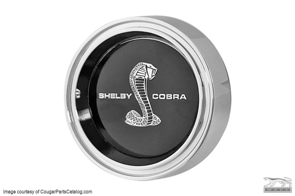 Center Cap - Legendary Wheels - BLACK - Shelby / Cobra - Repro ~ 1967 - 1973 Mercury Cougar / 1964 - 1973 Ford Mustang - 31694