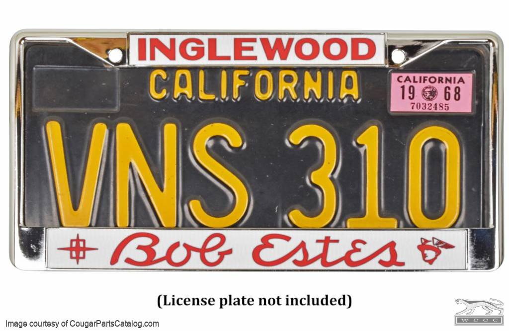 License Plate Frames - PAIR - Chrome - Inglewood Dealer - Repro ~ 1967 - 1973 Mercury Cougar - 31872