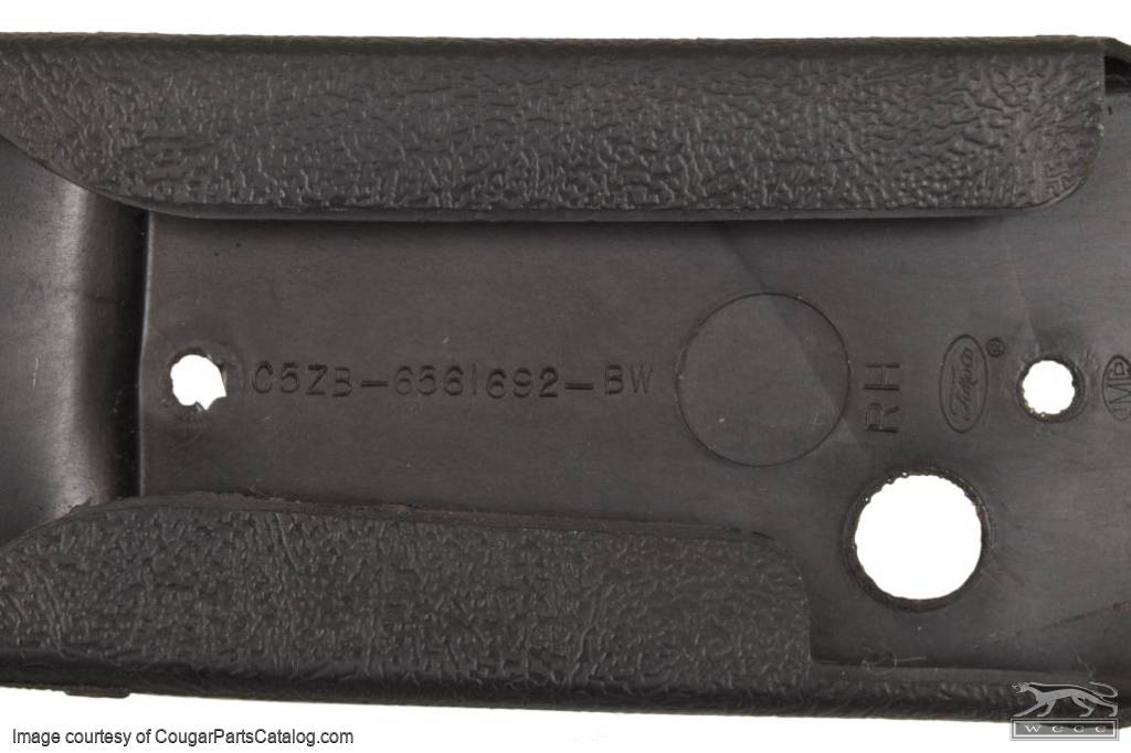 Bracket Cover - Bench Seat - Passenger Side - Used ~ 1967 - 1969 Mercury Cougar / 1965 - 1969 Ford Mustang - 31942