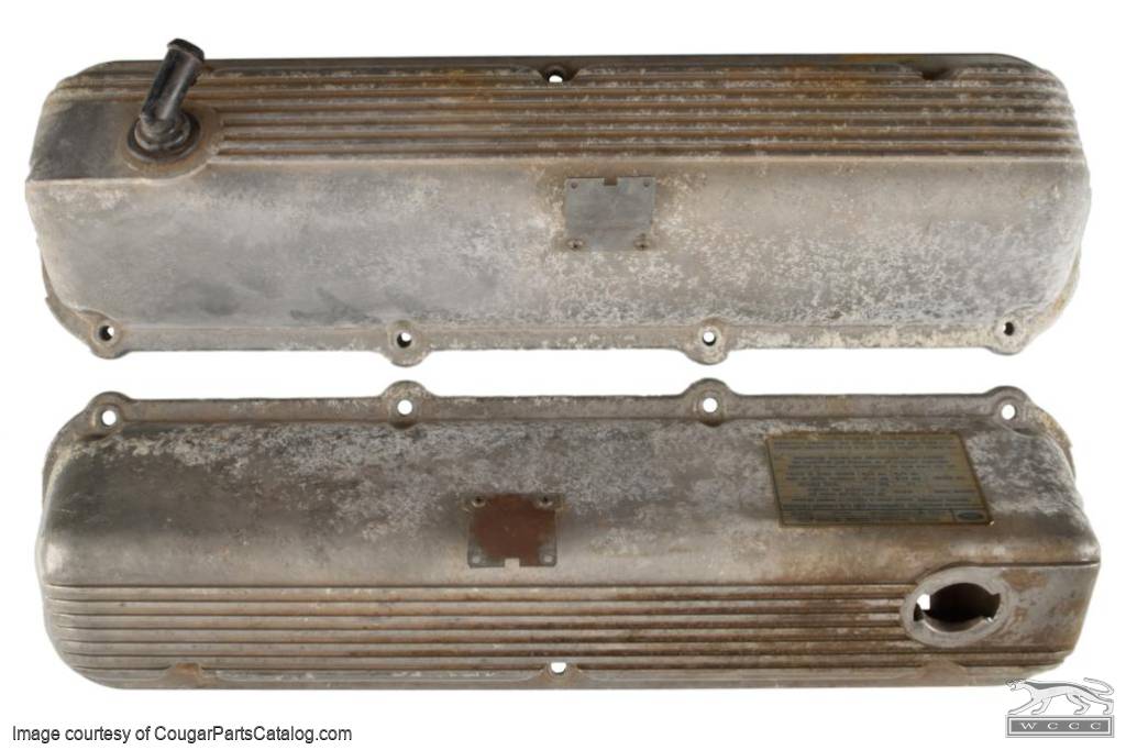 Valve Covers - PAIR - 429CJ - Cast Aluminum - Used ~ 1971 Mercury