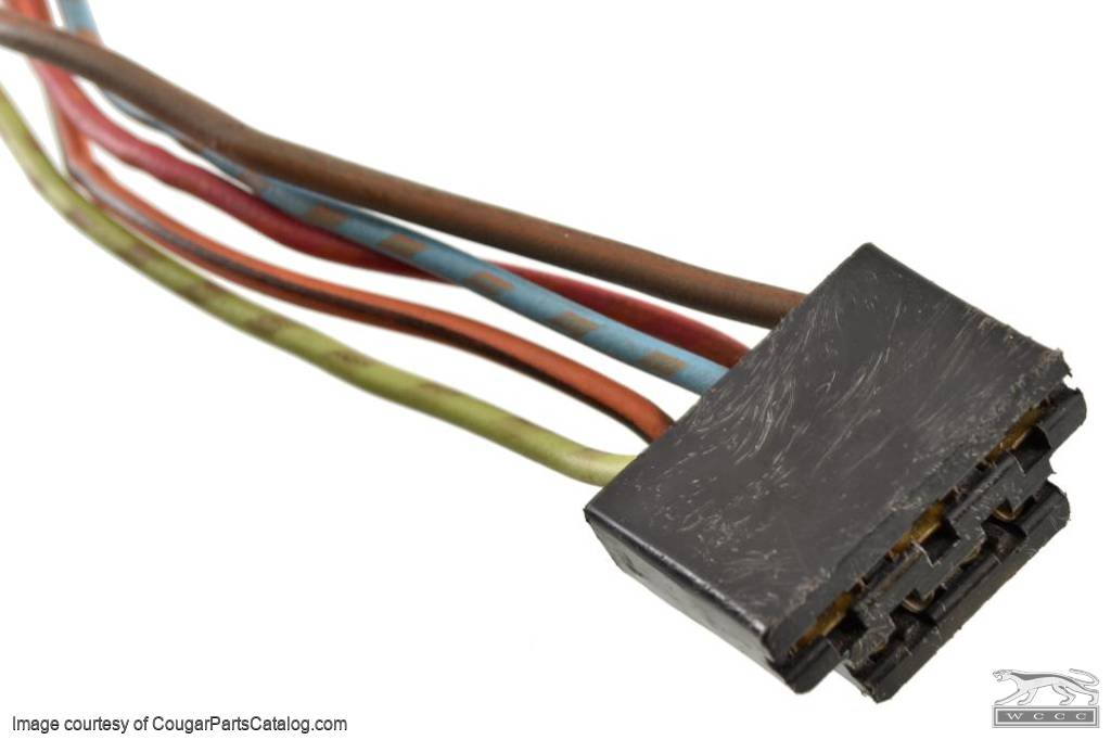 Wiring Pigtail - Under Dash Harness to Heater Switch - w/o A/C - Used ~ 1971 - 1973 Mercury Cougar - 32852