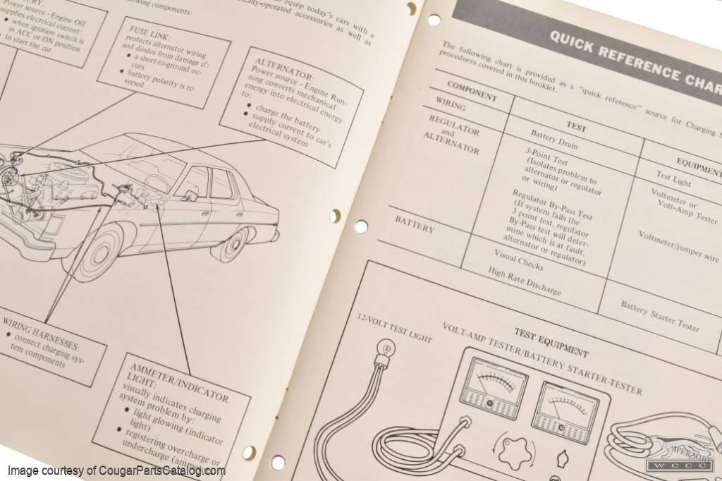 1974 Ford Service Training Manual - Diagnosis of Charging System Problems - NOS ~ 1967 - 1973 Mercury Cougar / 1967 - 1973 Ford Mustang - 33063