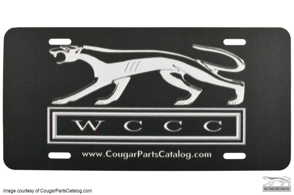 License Plate - BLEM - Running Cat WCCC - New ~ 1967 - 1973 Mercury Cougar - 33353