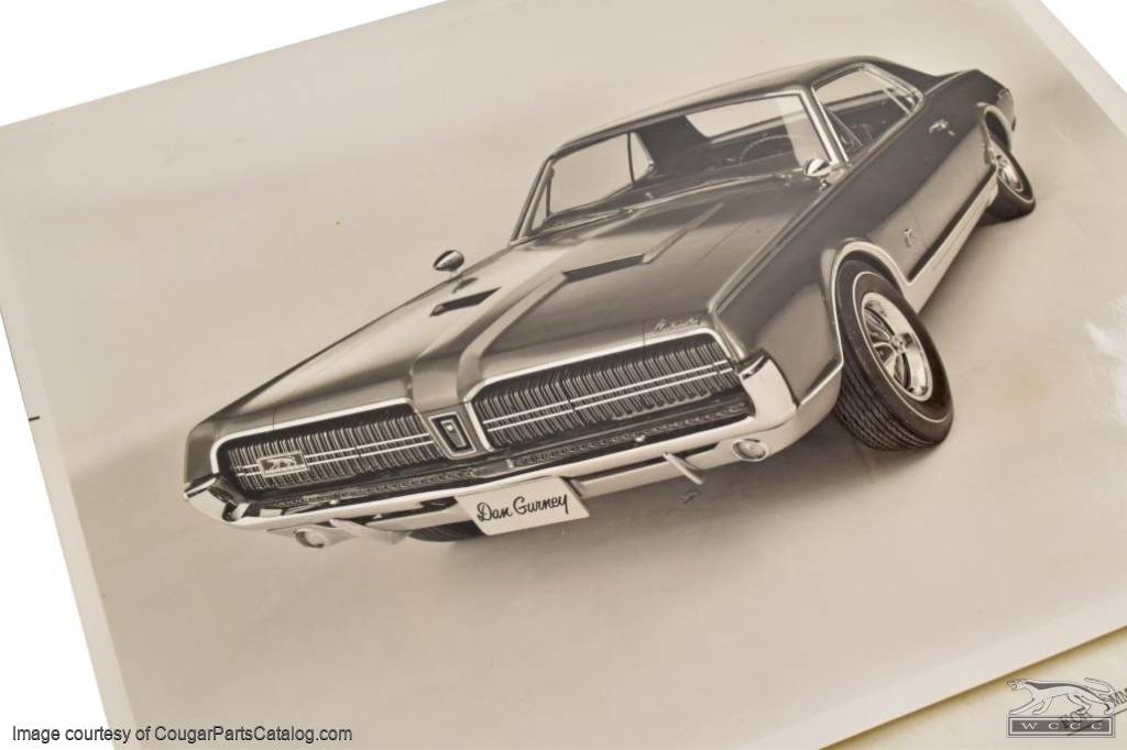 Press Release Information Sheet with Glossy 8x10 Photo - GTE Prototype - Used ~ 1967 Mercury Cougar - 33500