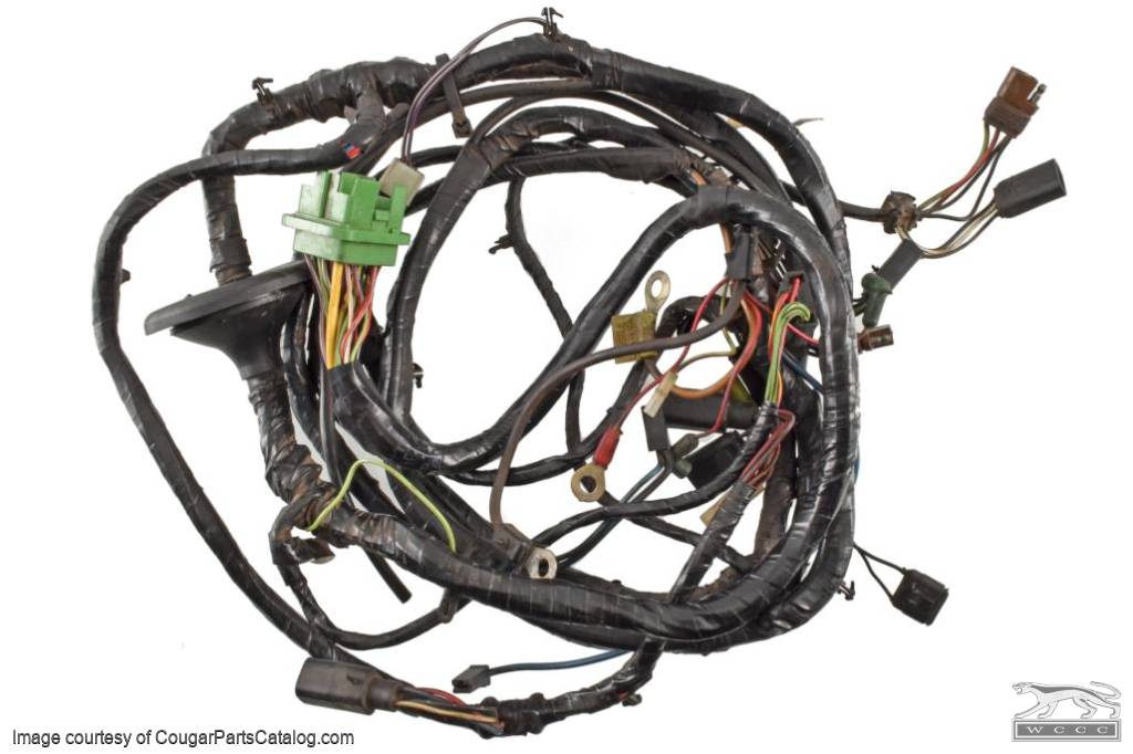 Under Hood Wiring Harness - XR7 - Grade B - Used ~ 1971 Mercury Cougar 8084,2001734,D1WY-14290-B 1971,14290,1971 cougar,cougar,d1w,d1wy,grade,harness,headlight,hood,loom,main,mercury,mercury cougar,under,underhood,used,wiring,xr7,27270