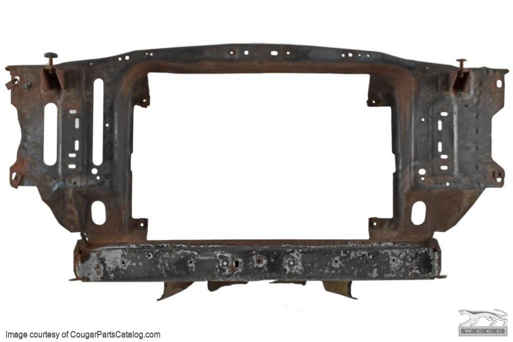 Radiator / Core Support Assembly - Used ~ 1970 Mercury Cougar / 1970 Ford Mustang  1970,16138,1970 cougar,1970 mustang,assembly,core,cougar,cross,crossmember,d0w,d0z,d0zz,ford,ford mustang,lower,member,mercury,mercury cougar,mustang,new,radiator,repro,reproduction,support,33959,used