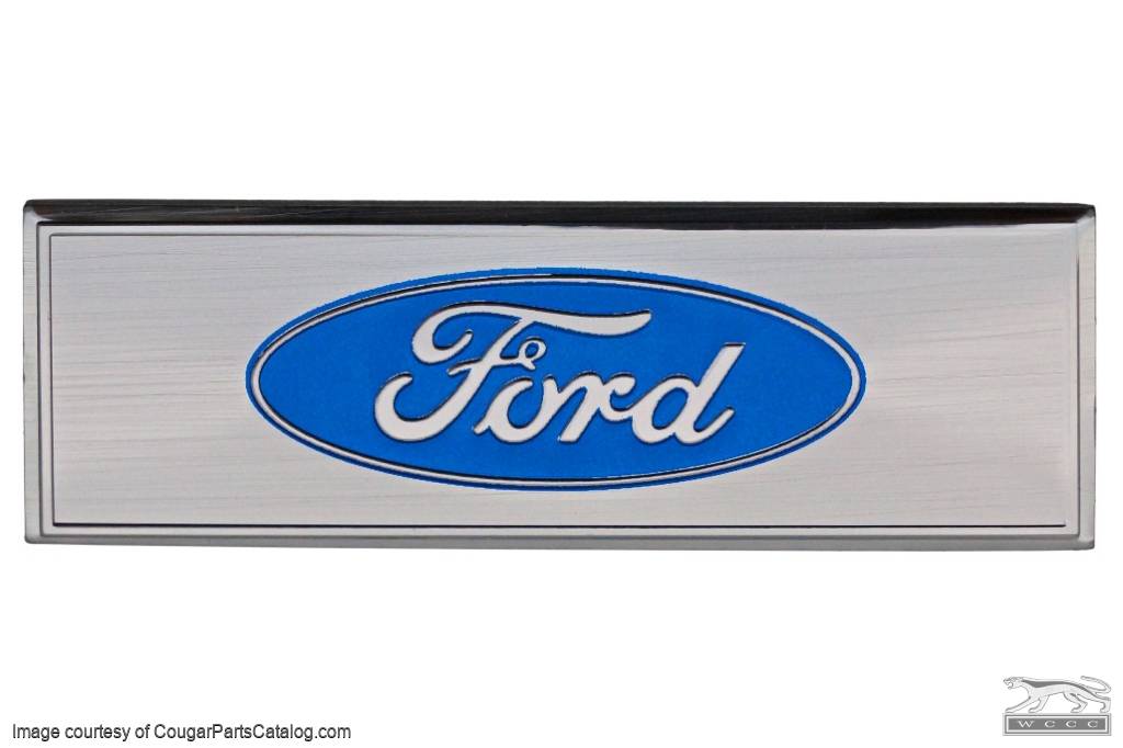 Emblem - Door Sill Scuff Plate - Blue Oval Ford Logo - EACH - Repro ~ 1968 - 1973 Mercury Cougar / 1968 - 1973 Ford Mustang - 26105