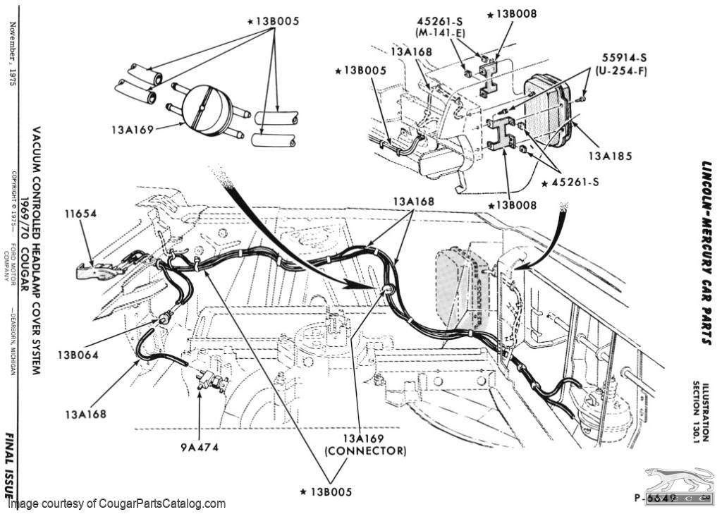 Hose Kit - Headlight Vacuum System - Used ~ 1970 Mercury Cougar - 19616