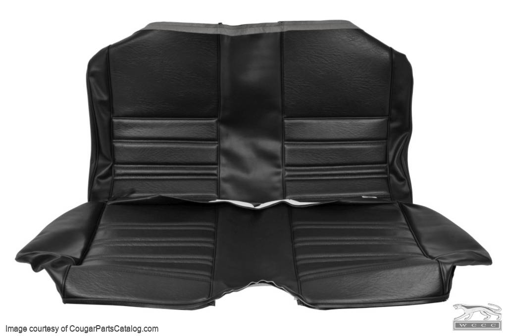 Interior Upholstery - Vinyl - Standard - Coupe - BLACK - Rear Seat - Repro ~ 1970 Mercury Cougar - 15054