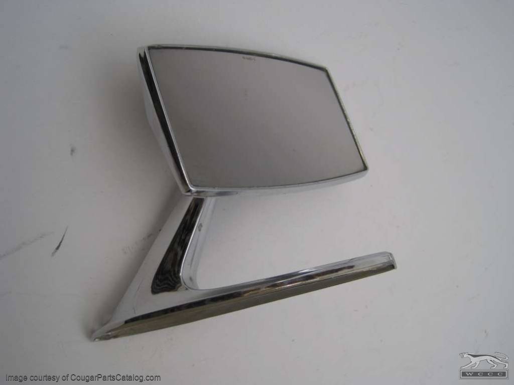 Side View Mirror - Driver Side - Manual Standard - Grade B - Used ~ 1971 - 1973 Mercury Cougar / Ford Galaxie - 24005