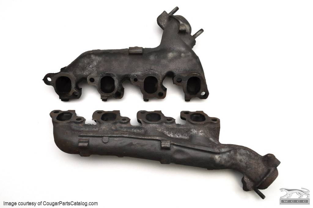 Exhaust Manifolds - 351C-2V - PAIR - Used ~ 1972 - 1973 Mercury Cougar / 1972 - 1973 Ford Mustang - 25487