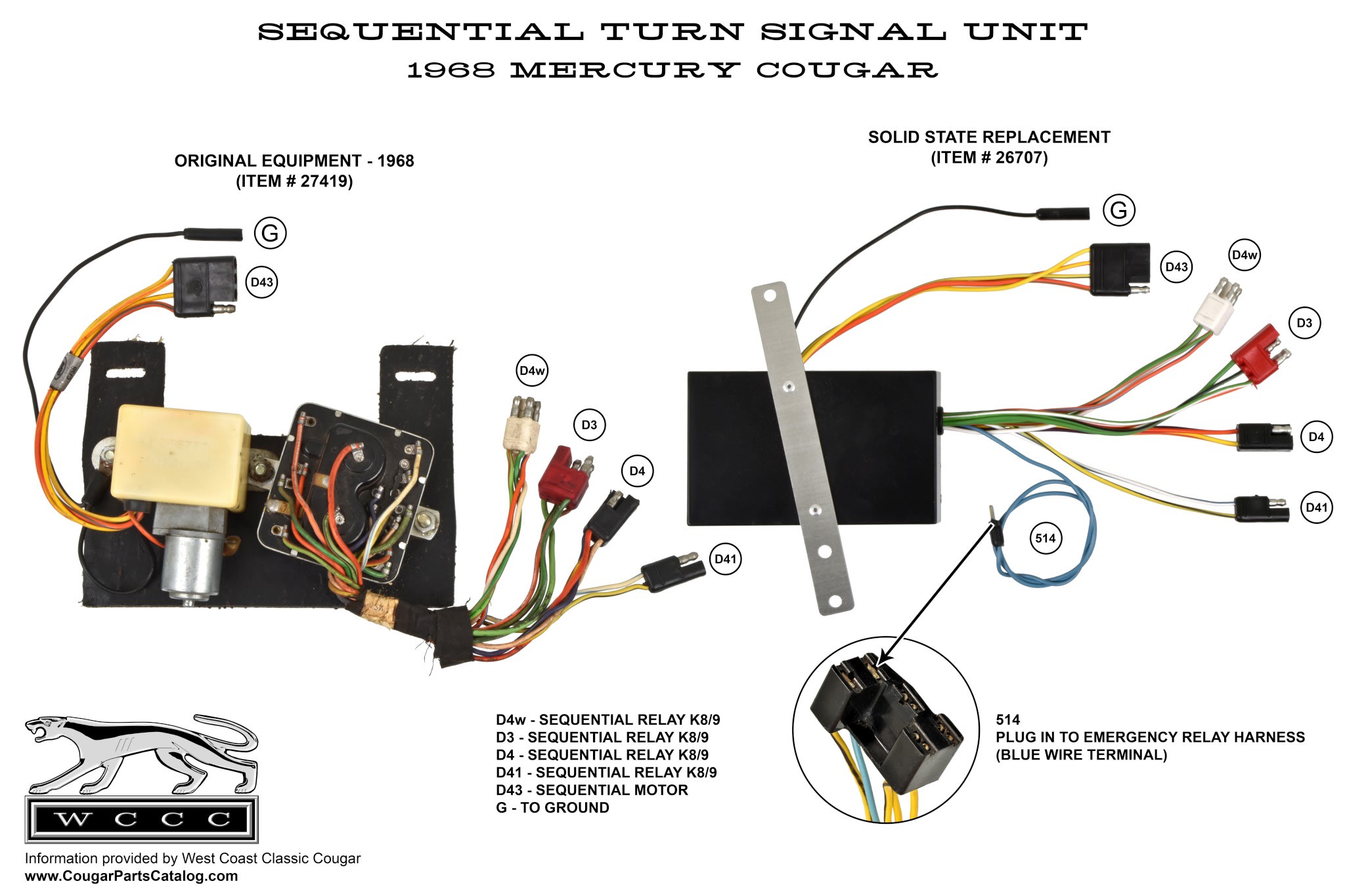 Sequential Turn Signal Box Solid State Repro 1968 Mercury Cougar