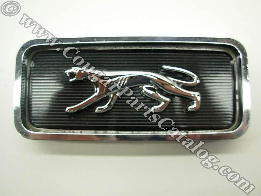 Emblem / Corral Assembly - Used Coral / New Emblem and Background - Grille / Headlight Door - Used ~ 1969 Mercury Cougar - 26458