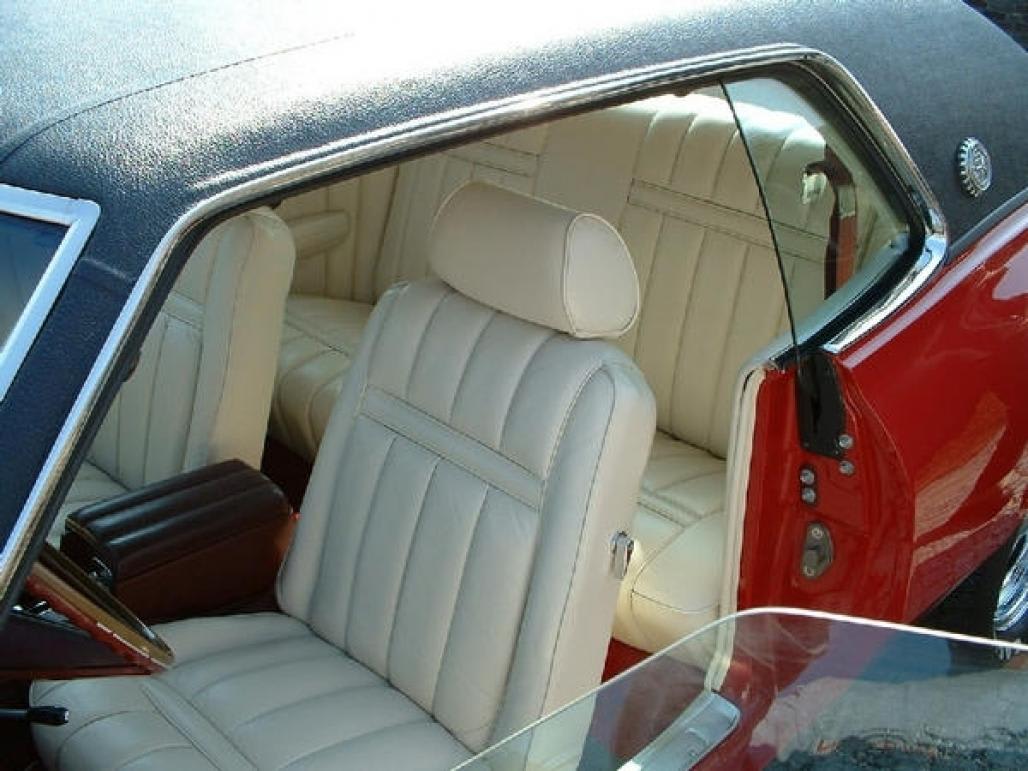 Interior Upholstery - Vinyl - XR7 - Coupe - WHITE - Rear Seat - Repro ~ 1969 Mercury Cougar - 14886