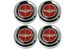 Center Cap  - Magnum 500 Wheel  - Chrome - RED Center - Ford Logo - Set of 4 - Repro ~ 1967 - 1979 Mercury Cougar / 1967 - 1979 Ford Fairlane / 1967 - 1979 Ford Torino 1002401 500,1130,1967,1968,1969,1970,1971,1972,1973,1974,1975,1976,1977,1978,1979,cap,cat,center,chrome,cougar,d0oz,fairlane,ford,logo,magnum,mercury,new,red,repro,reproduction,set,steel,styled,torino,walking,wheel,42401