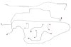 Brake Line Kit - Disc - Power Brakes - 8 Inch 28 Spline - OE STEEL - Repro ~ 1968 Mercury Cougar 1968,1968 cougar,brake,brakes,c8w,cougar,disc,inch,kit,line,mercury,mercury cougar,new,power,repro,reproduction,spline,steel,break,10687