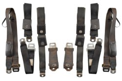 Seat Belt Set - BLACK - Standard - COUPE - Grade B - Used ~ 1969 Mercury Cougar / 1969 Ford Mustang  1969,1969 cougar,1969 mustang,C9W,C9Z,b,belt,black,cougar,ford,ford mustang,grade,grade b,kit,mercury,mercury cougar,mustang,seat,set,standard,used,14-1033