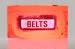 Lens - Belt indicator - Tape In - Dash - RED - Used ~ 1967 Mercury Cougar  1967,1967 cougar,cougar,dash,red,indicator,lens,mercury,mercury cougar,used,belt,seat belt,c7w,instrument,instrament,cluster,21-0058