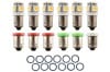 LED Bulbs - Dash Lights - Set of 12 - Repro ~ 1967 - 1968 Mercury Cougar 1967,1967 cougar,1968,1968 cougar,bright,c7w,c8w,cluster,color,cougar,dash,factory,gauge,led,light,mercury,mercury cougar,new,interior,bulb,repro,kit,package,bulb,plasma,diode,indicator,arrow,green,red,clear,white,upgrade,cluster,clock,xr7,standard,base,youtube,video,lite,light,emmiting,26923