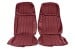 Interior Upholstery - Vinyl - Decor - w/ Comfortweave Inserts - Coupe / Convertible - DARK RED - Front Set - Repro ~ 1971 - 1973 Mercury Cougar 7339,7337-clone1 1971,1971 cougar,1972,1972 cougar,1973,1973 cougar,comfort,comfortweave,cougar,d1w,d2w,d3w,dark red,front,interior,kit,knitted,mercury,mercury cougar,new,repro,reproduction,upholstery,weave,27150,seat,covers